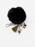Black Pompom Dragon Pendant Keychain