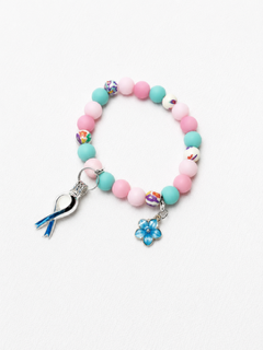 Pink and Blue Silicone Beaded Bracelet