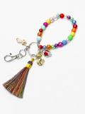 Multicolored Mixed Bead Wristlet/Keychain