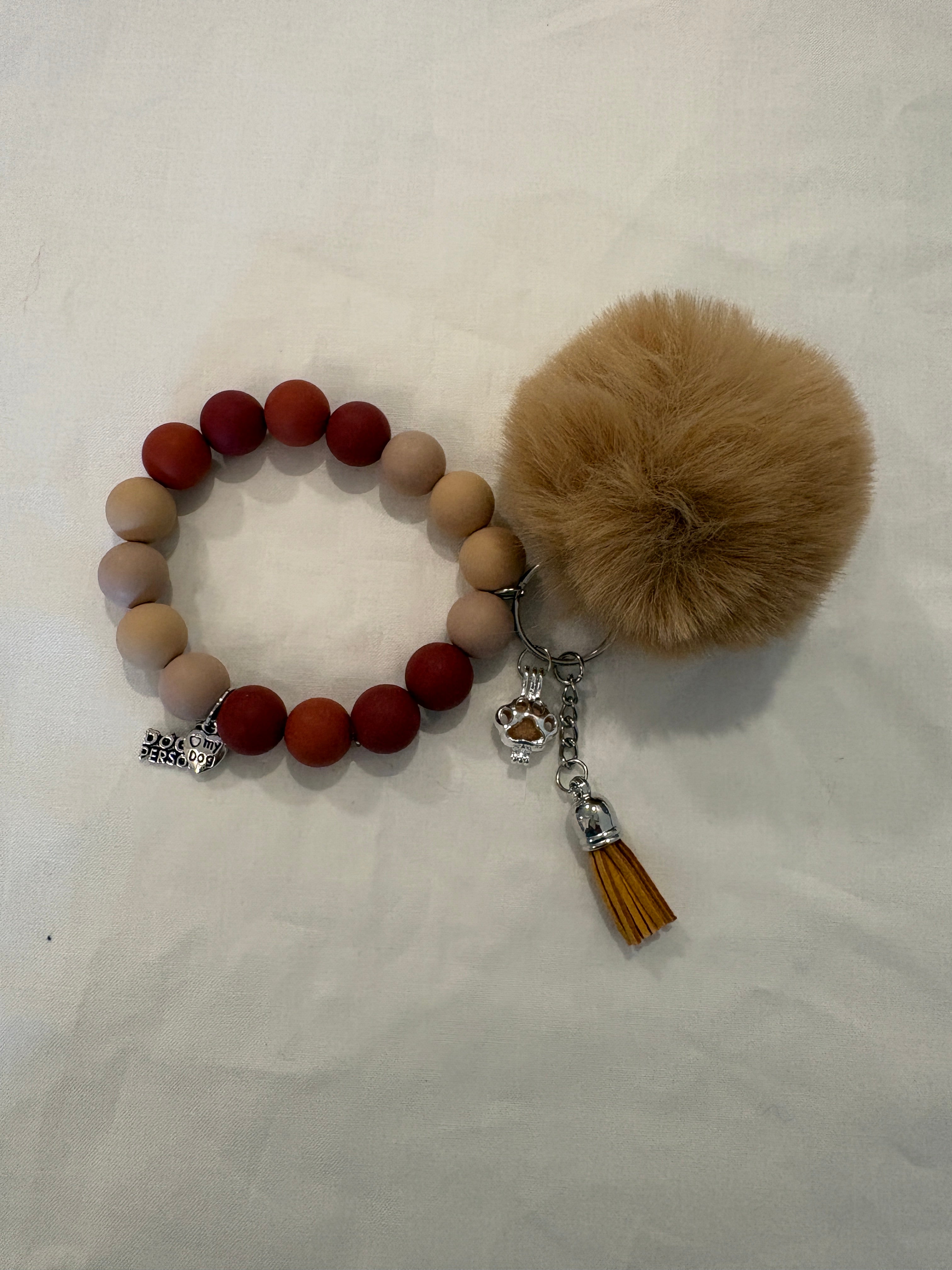 Brown and Tan Diffuser Wristlet/keychain