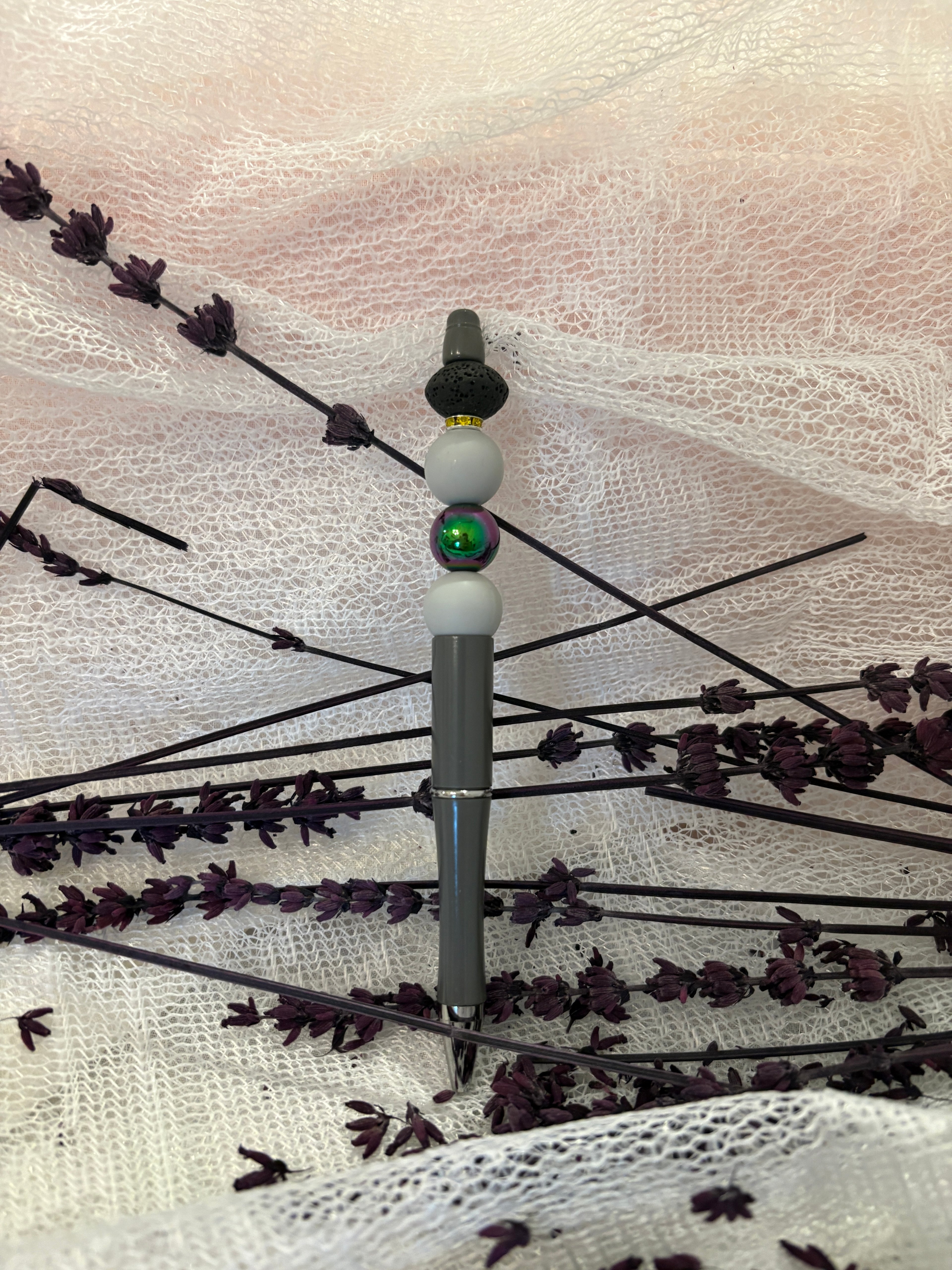 Grey Beaded Diffuser Pen