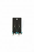 Blue and black spiral dice diffuser earrings