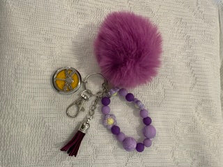 Purple diffuser wristlet/keychain