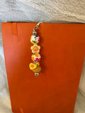 Yellow and flower beaded diffuser bookmark