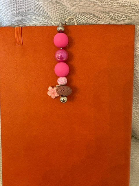 Multi pink beaded diffuser bookmark