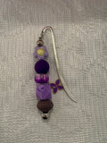 Lite and dark purple beaded diffuser bookmark