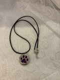 Paw print diffuser necklace