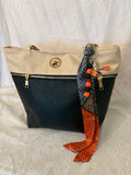 Black and orange satin diffuser bag charm