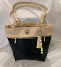 Yellow and white beaded diffuser bag charm