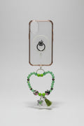 Teal green beaded diffuser phone wristlet