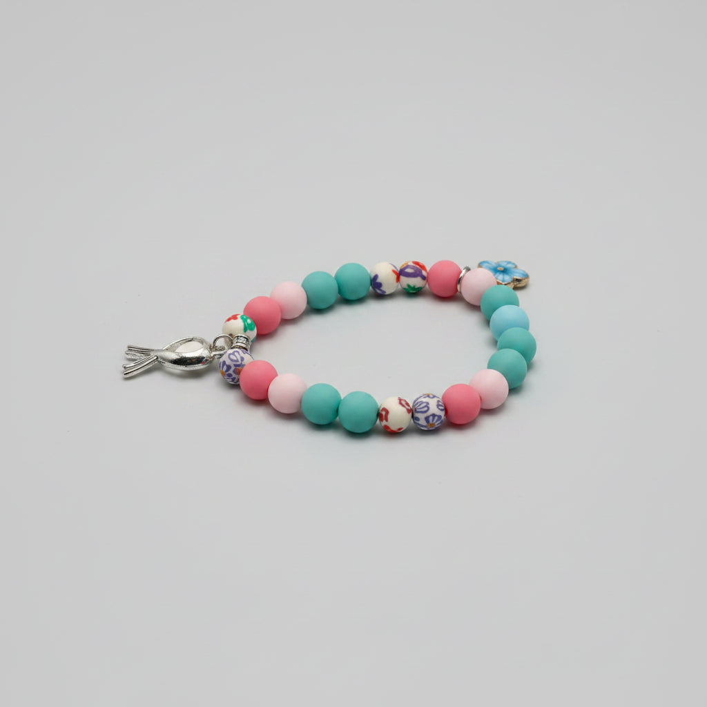 Pink and Blue Bracelet with Diffuser Pendant
