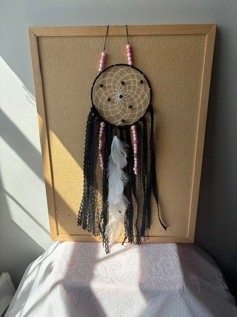 Pink Dreamcatcher with Diffuser Beads
