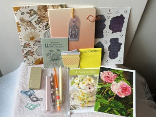 Golden Yellow Floral Stationary Gift Set
