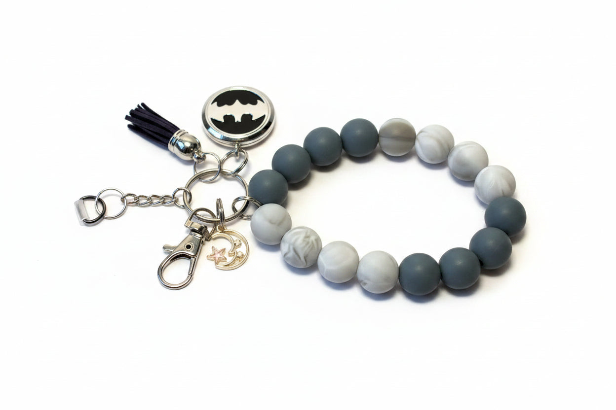 Shades of Grey Beaded Phone Charm