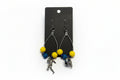 Football Dangly Beaded Earrings